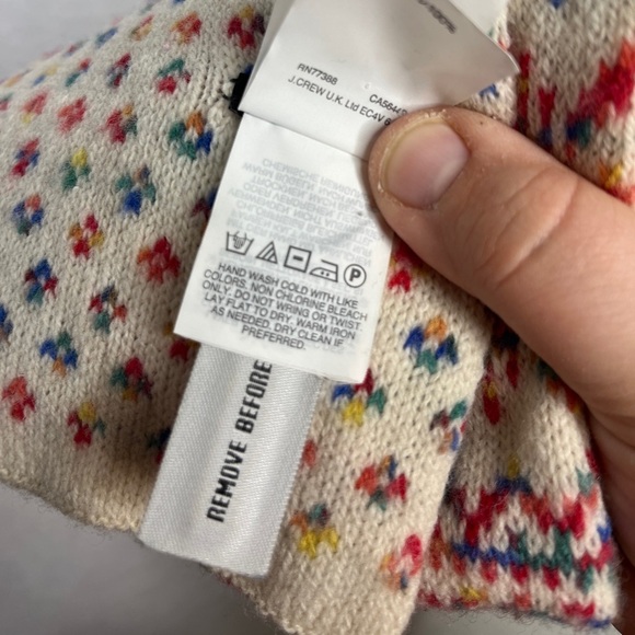 J. Crew Wool Fair Isle Scarf Winter Ski Multicolor PreppyGossip Girl Aspen Layer - Picture 6 of 10